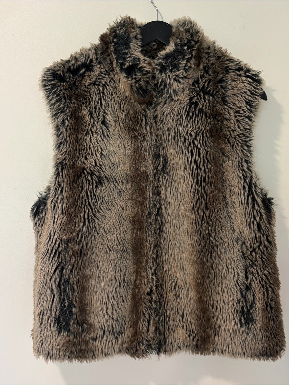 Vintage Blassport Faux Fur Vest Women’s M Reversible Full Zip Shaggy